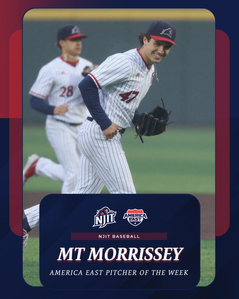 NJIT BASEBALL (@njtechbaseball) on Twitter photo Complete game? 11 strikeouts? Only two runs allowed?
A no-brainer <a href="/AmericaEast/">America East</a> Pitcher of the Week nod for MT.
#RollTechโ๏ธ Complete game? 11 strikeouts? Only two runs allowed?
A no-brainer <a href="/AmericaEast/">America East</a> Pitcher of the Week nod for MT.
#RollTechโ๏ธ