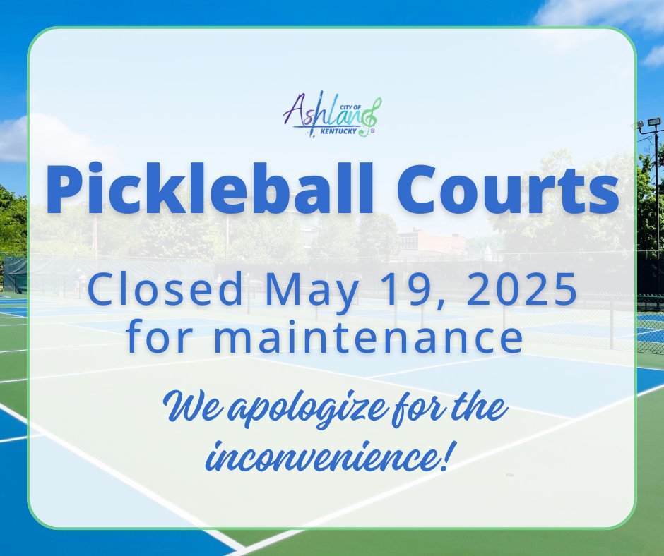 The pickleball courts are closed today, May 19, for maintenance. We appreciate your patience and expect them to reopen tomorrow, May 20!