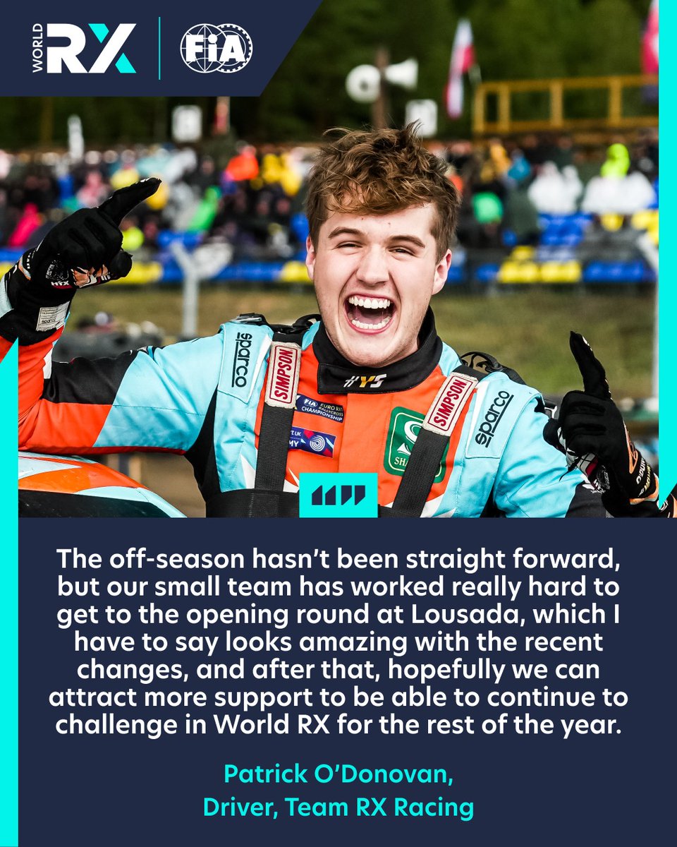 fia_rallycross's tweet photo. Patrick O’Donovan graduates to World RX for 2025.

The reigning Euro RX1 champion joins the world stage with Team RX Racing, kicking off his campaign in Portugal.
Who else can’t wait to see Patrick back in action? 🏁 https://t.co/Lq4q9tocty