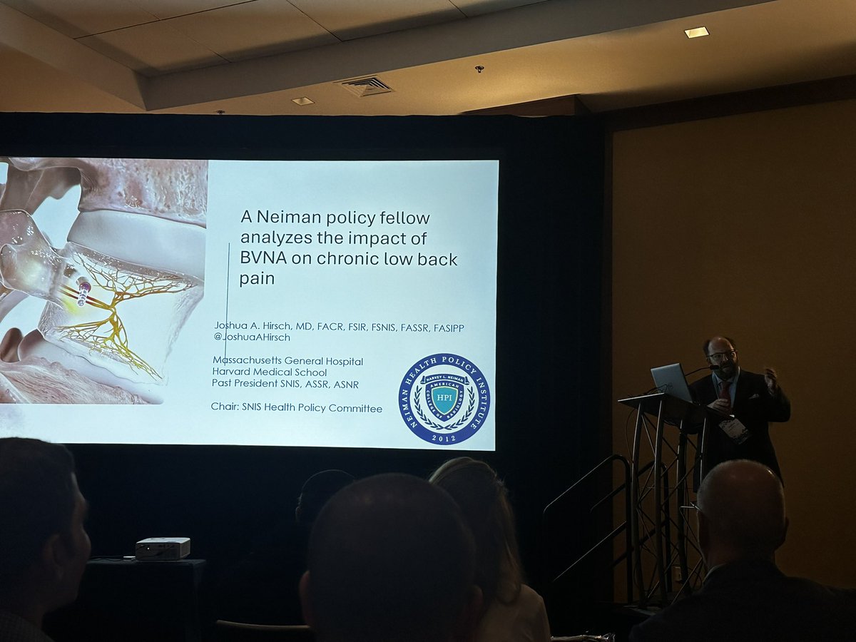 MelissaChenMD's tweet photo. .@JoshuaAHirsch presents on important topic of chronic back pain and basivertebral ablation @NeimanHPI @TheASNR #ASNR25 https://t.co/JR0XEV39l2