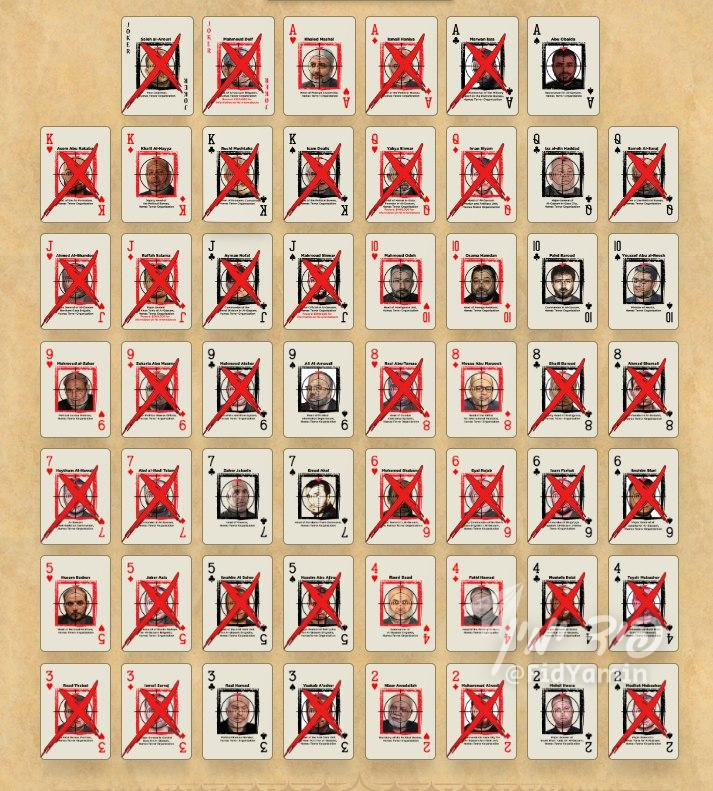 AvniItamar's tweet image. Hamas' deck of cards is dwindling.
Out of its 54 leaders at the beginning of the war, only 19 are considered to be not-dead. 65% are already enjoying the virgins in hell. #TimeToSurrender