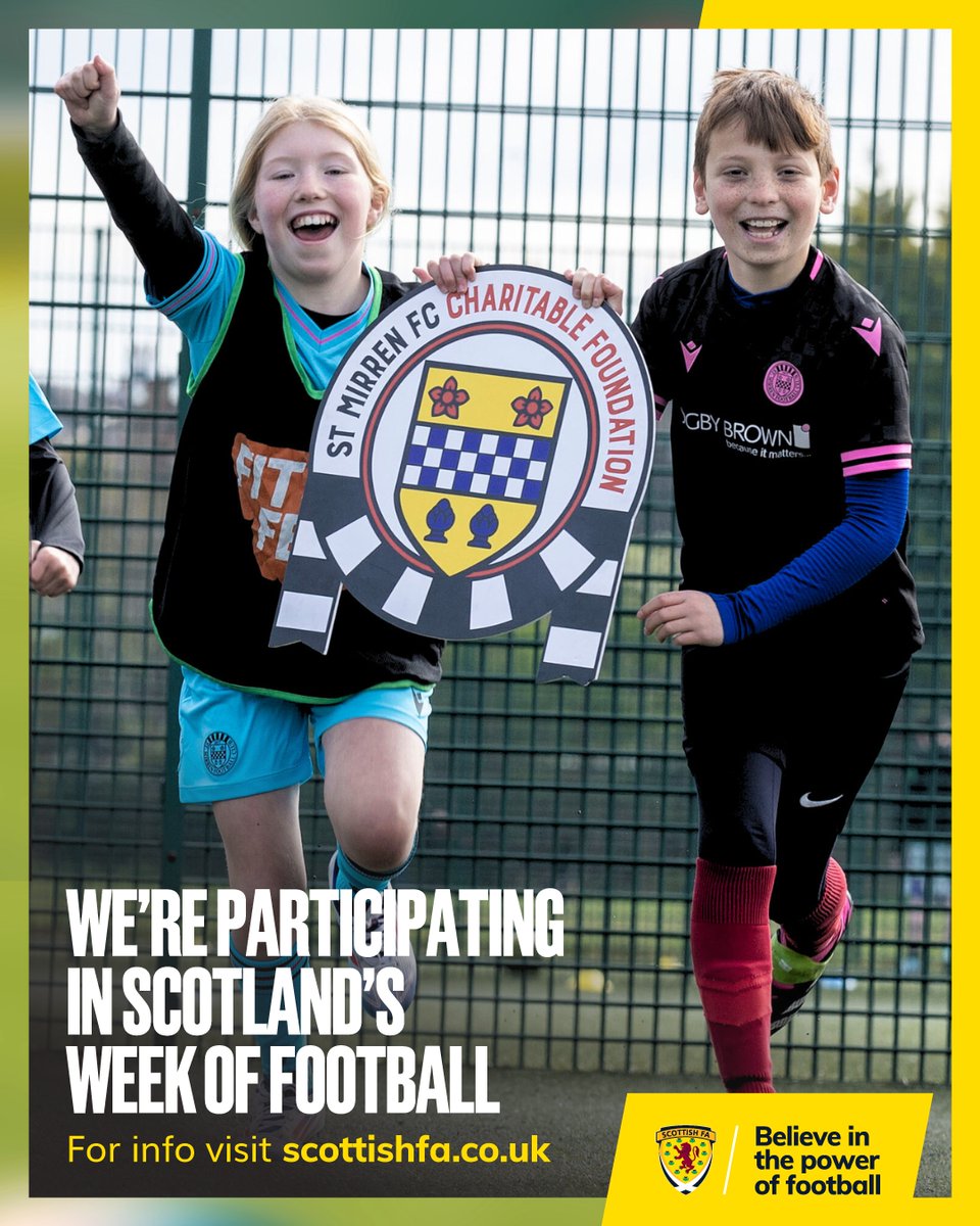 St Mirren FC Charitable Foundation (@smfc_cf) on Twitter photo We’re supporting the Scottish FA’s #WeekOfFootball.
The most important part of football is to enjoy it. So, wherever you are, get outside, have a kick-about, and make sure to have fun. 🤩
Learn more by visiting <a href="/ScottishFA/">Scottish FA</a> or join us at one of our football sessions, We’re supporting the Scottish FA’s #WeekOfFootball.
The most important part of football is to enjoy it. So, wherever you are, get outside, have a kick-about, and make sure to have fun. 🤩
Learn more by visiting <a href="/ScottishFA/">Scottish FA</a> or join us at one of our football sessions,