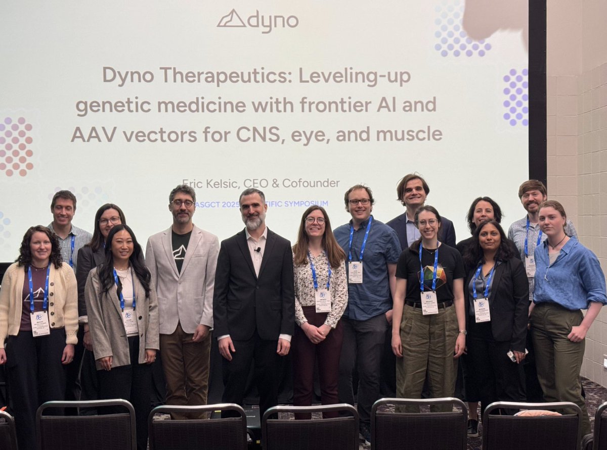 Dyno_Tx's tweet image. That’s a wrap on #ASGCT25! We had a great time sharing our latest scientific progress and initiatives—from the launch of three new capsids for CNS, eye, and neuromuscular targeting, to the announcement of the Dyno Frontiers Program and our upcoming GATC conference this fall.…