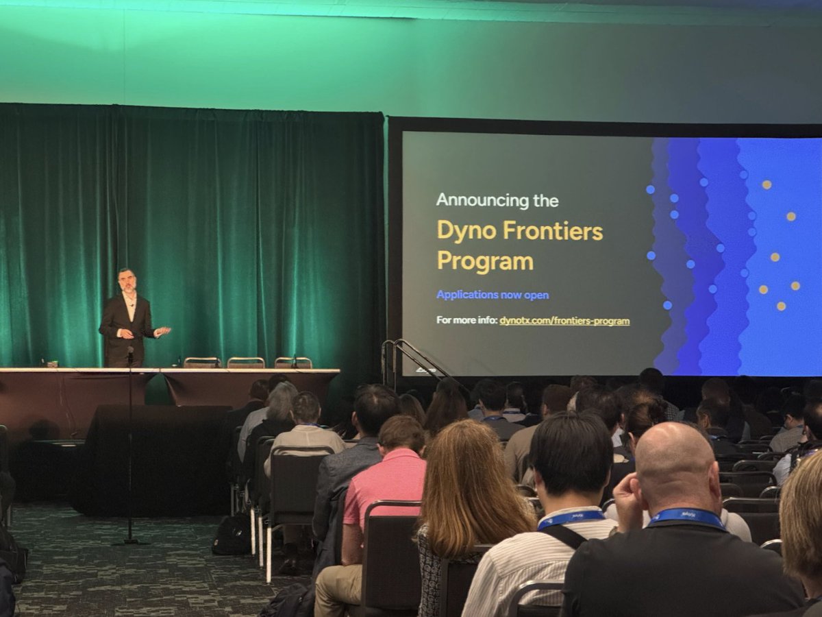 Dyno_Tx's tweet image. That’s a wrap on #ASGCT25! We had a great time sharing our latest scientific progress and initiatives—from the launch of three new capsids for CNS, eye, and neuromuscular targeting, to the announcement of the Dyno Frontiers Program and our upcoming GATC conference this fall.…