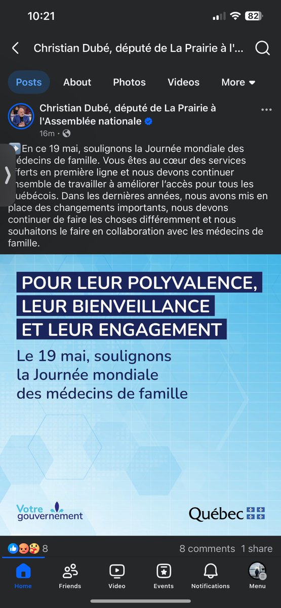 quebeckymd's tweet photo. Shout out à @cdube_sante qui a fait cette publication pour la retirer 10 min plus tard. Comme d’habitude, il démontre un manque de respect flagrant pour les médecins de famille. https://t.co/ycPBI8ZQ9V