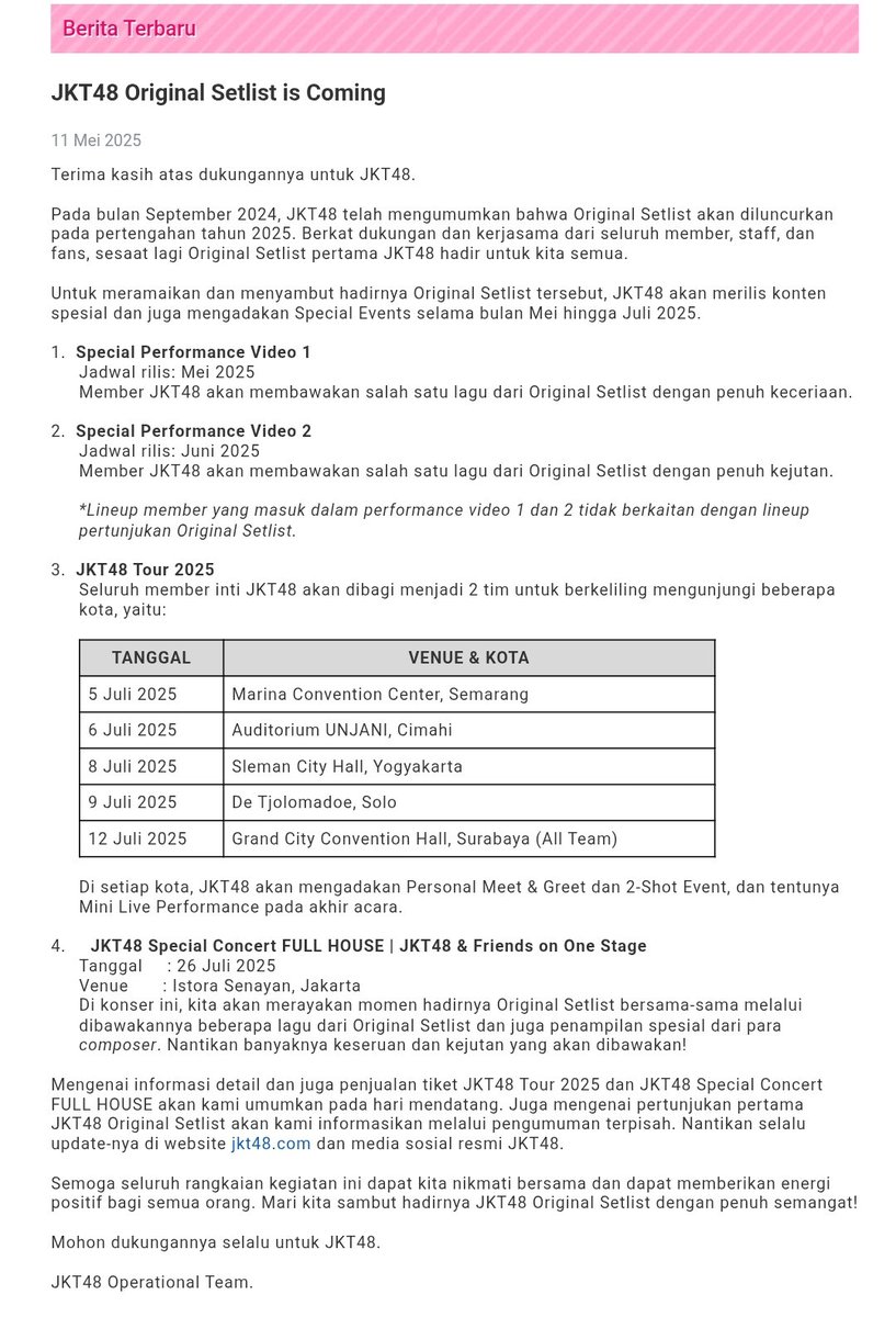 Phinao810Phinao's tweet photo. ❗️PENGUMUMAN MNG DAN 2S JKT48 ORIGINAL SETLIST❗️

Sehubungan sudah diinfokan akan ada mng &amp; 2s. Dengan ini kami buka booking list. Langsung dm aja guys

Note: khusus yang mau BOOKING list

#jokiwar #jokimngjkt48 #joki2sjkt48 #jkt48 #JOKI https://t.co/XtM4hvJh1r