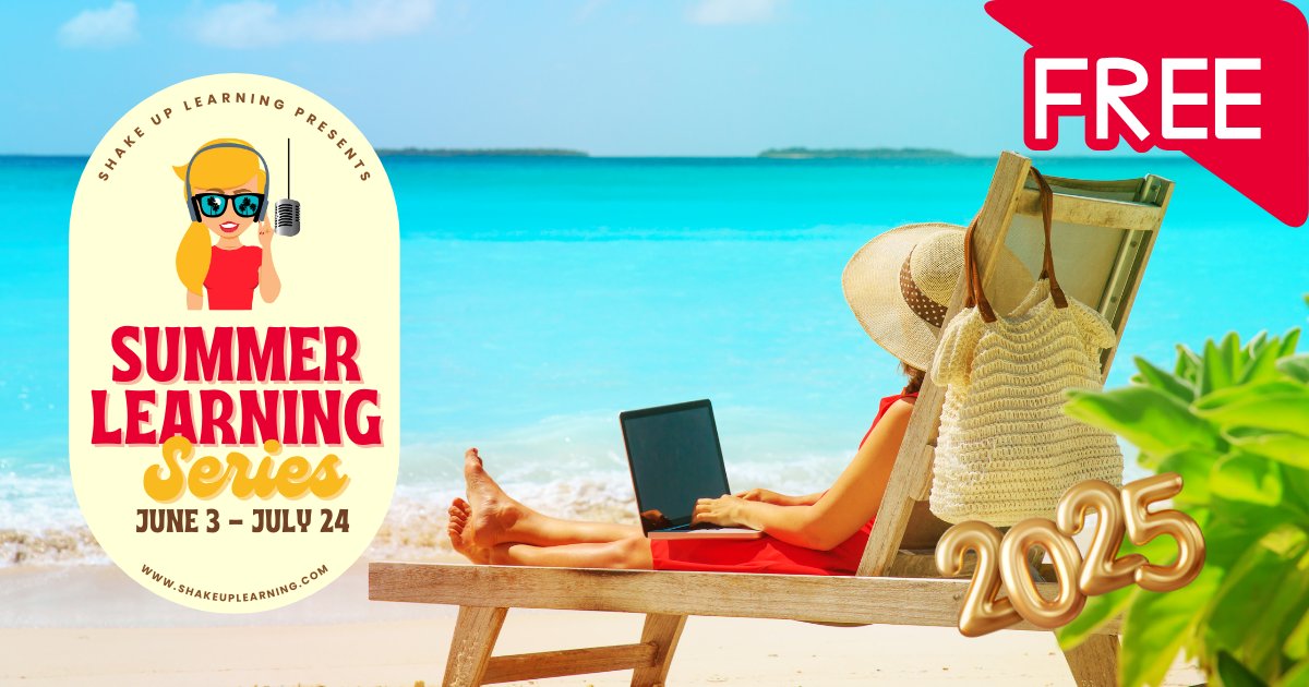 ShakeUpLearning's tweet image. Join us for the FREE Summer Learning Series for Teachers
💻 Online and asynchronous
🤖 Learn about #AIinEducation
🙌 Improve your #edtech skills
❤️ and much more!
shakeuplearning.com/blog/summer-le… #edtech #edchat #googleedu #k12 #teacherlife #teacherPD #burnoutteacher #TCEA #ISTE #FETC