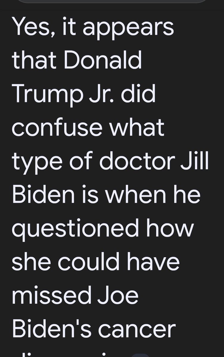 cwharris773's tweet photo. This dude is so stupid that I had to look it up to make sure he really posted this dumb shit.
He did.
Dr. Jill Biden has an Ed.D (Doctor of Education).
#Goofass
#DonaldTrumpJr https://t.co/uUutCcWhJ7