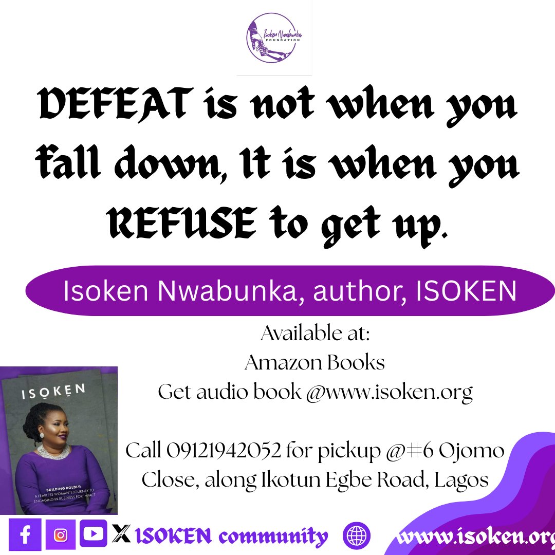 isokencommunity's tweet photo. To be defeated and yet not surrender, is VICTORY.

#MondayMotivation 
#isokenspeaks
#isokencommunity https://t.co/KOJMLHkujT