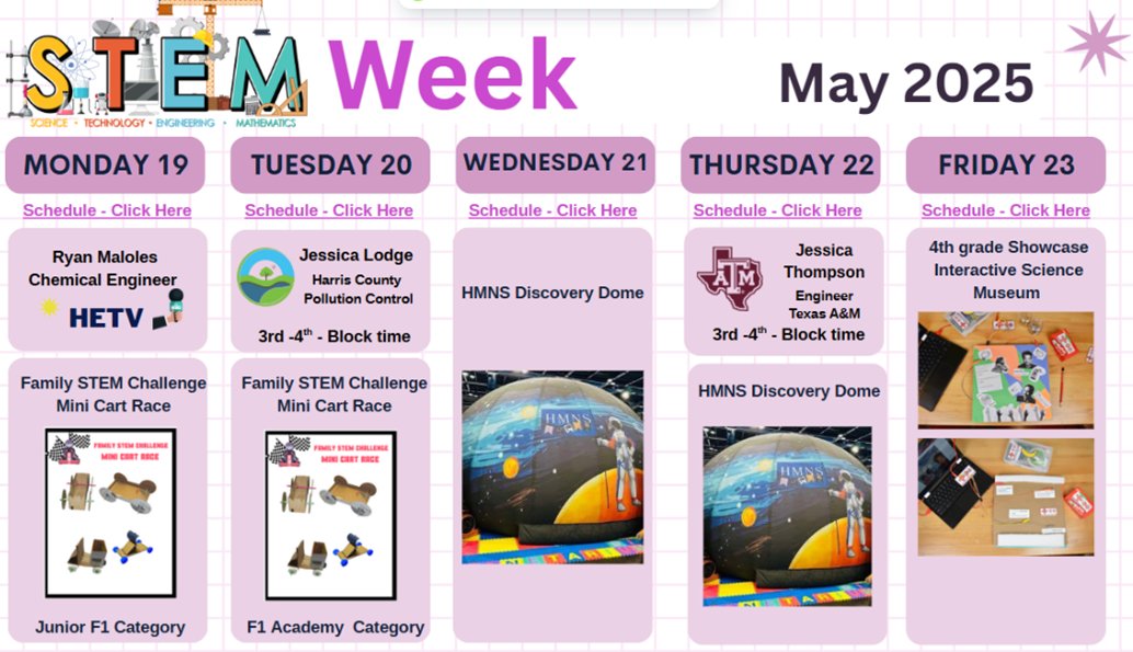 vsspille2's tweet image. School Is Not Out! We kicked off our STEM (Career) Week with a presentation from Ryan Maloles, a Chemical Engineer. We also had our 1st  Family STEM Cart Race. Thanks Mrs. Villalpando for the annual collaboration.  Exposure is everything!!
@HicksTigers
#StemWeek
#CareerAwareness