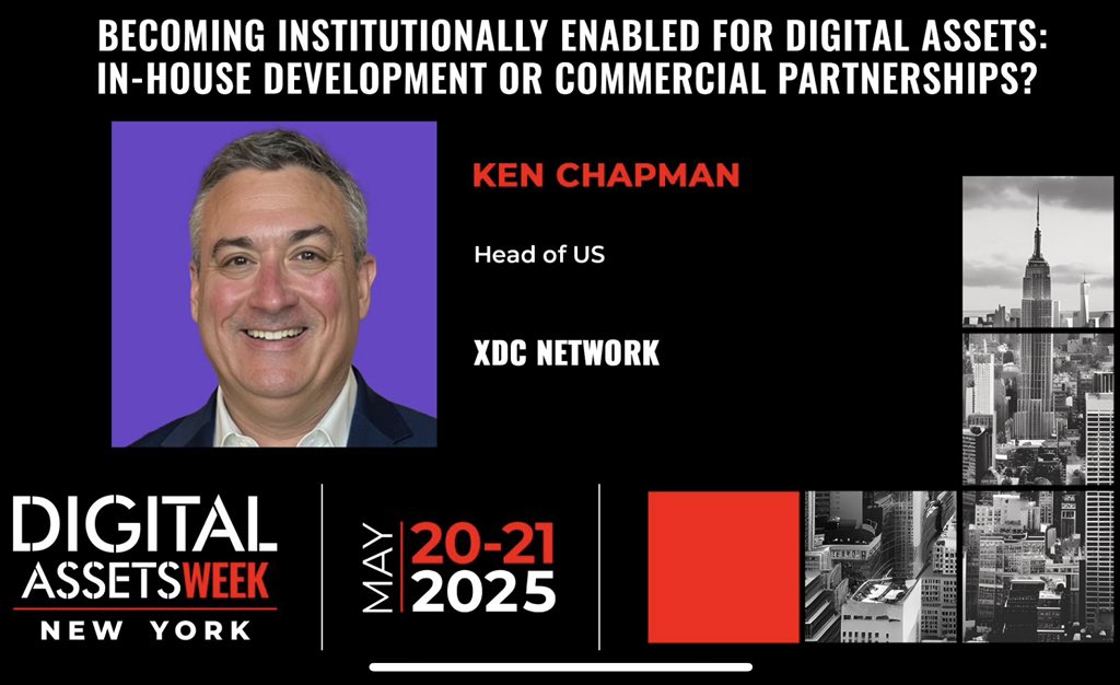 Looking forward to speaking at Digital Assets Week to talk about institutional adoption of digital assets and why XDC Network is the partner of choice for global financial institutions. 

#DigitalAssets #Crypto #StableCoins #Regulation #tradefinance #tokenization #tokenizisation