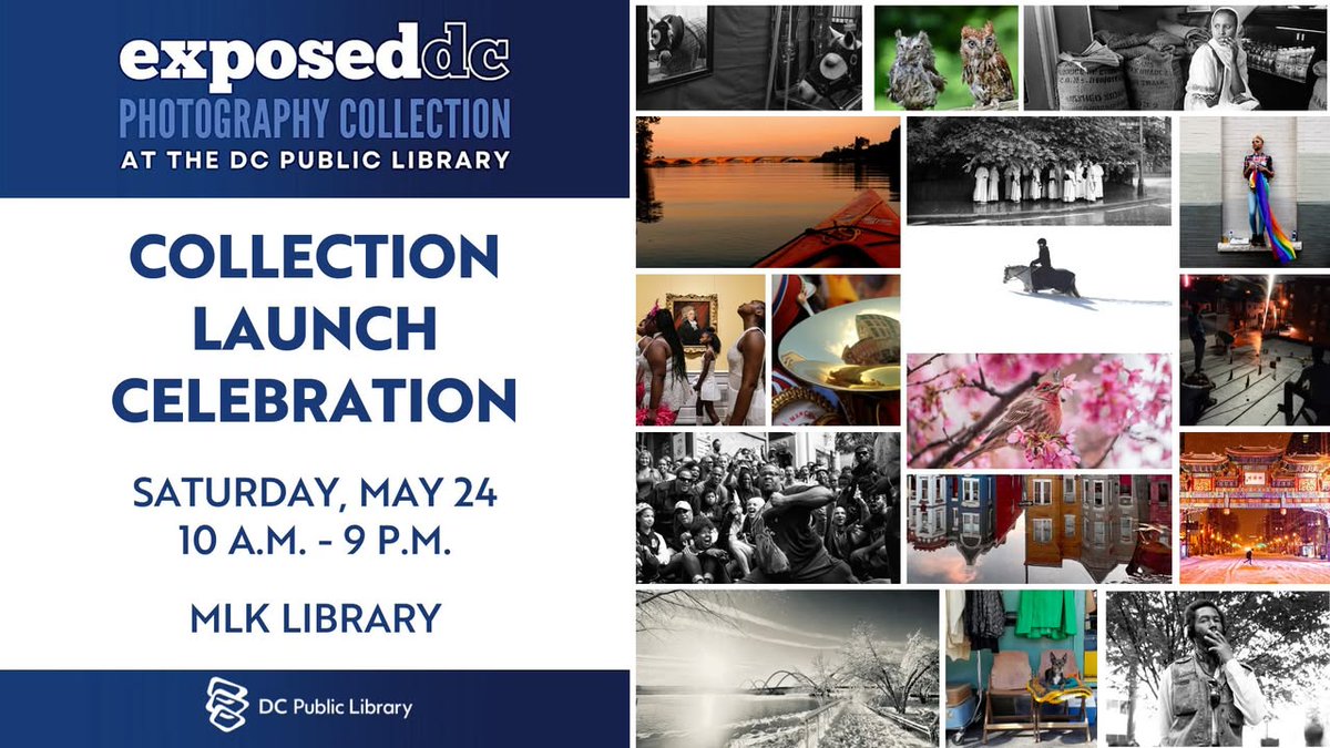 Big day for DC photography lovers! 📸 Join us Sat, May 24 from 10am–9pm at MLK Library as we launch the Exposed DC Photography Collection into the People's Archive—300+ images, rooftop vibes, and local stories on display all day.

Details 👉 bit.ly/4k9BoBy