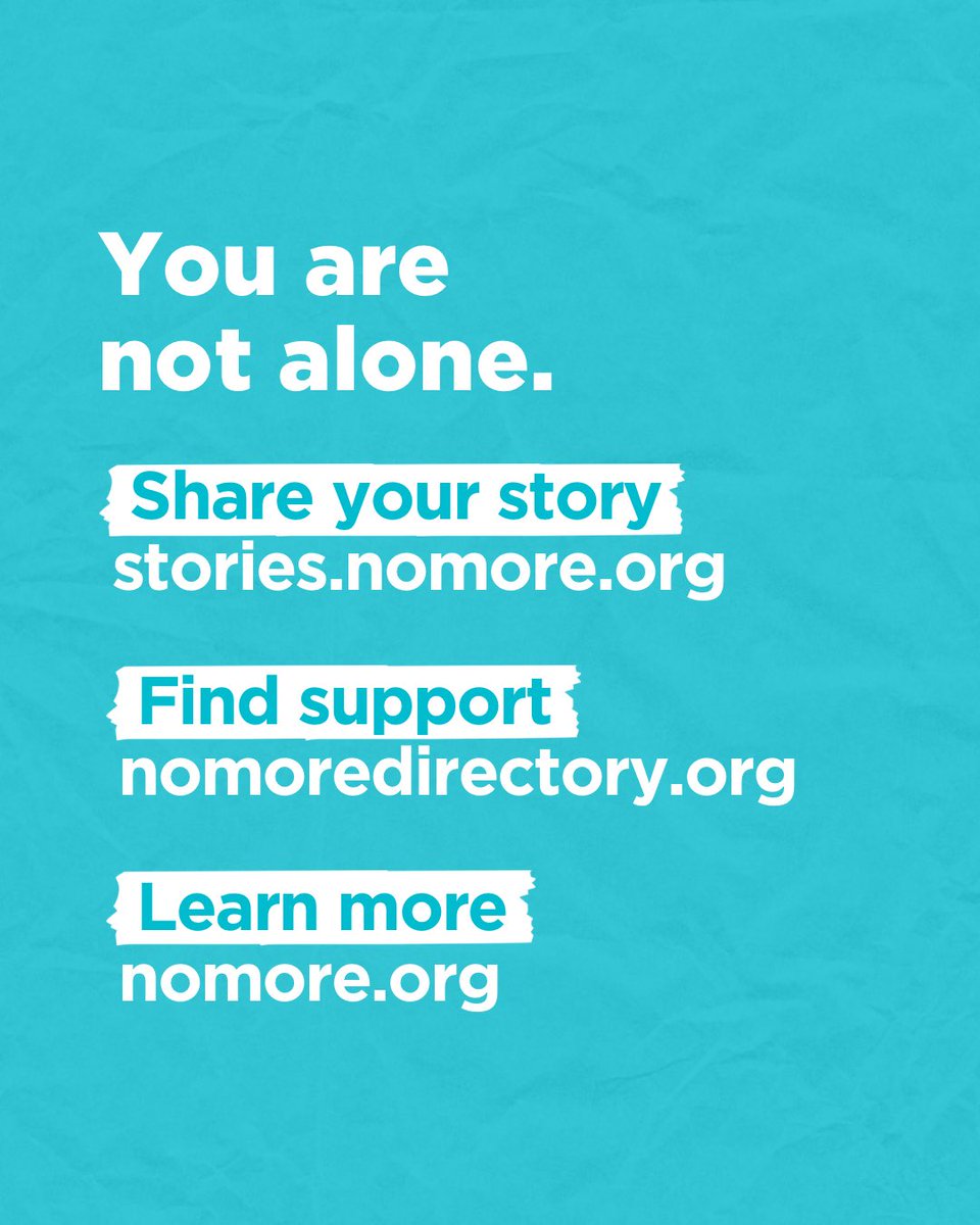 Survivors of abuse are more likely to struggle with mental health concerns like depression, anxiety, and PTSD. If you’re struggling to heal after abuse, know that support is available. Visit nomore.org to learn more. #NOMORE #MentalHealthAwareness