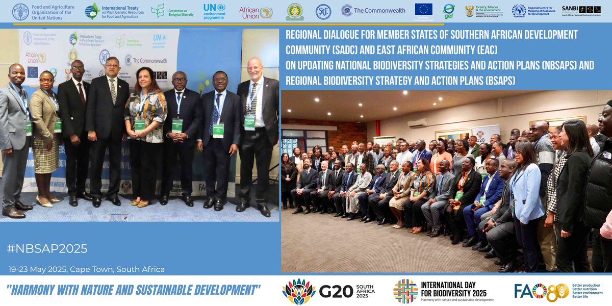 PRESS RELEASE
Biodiversity, Agriculture, Unity
<a href="/SADC_News/">SADC Secretariat</a> and <a href="/jumuiya/">East African Community</a> Join Forces to Accelerate Biodiversity Action under the Global Framework
📰bit.ly/3H0RJKi

Cross-country learning, south-south cooperation, scalable, science-based, and inclusive solutions

#NBSAP2025