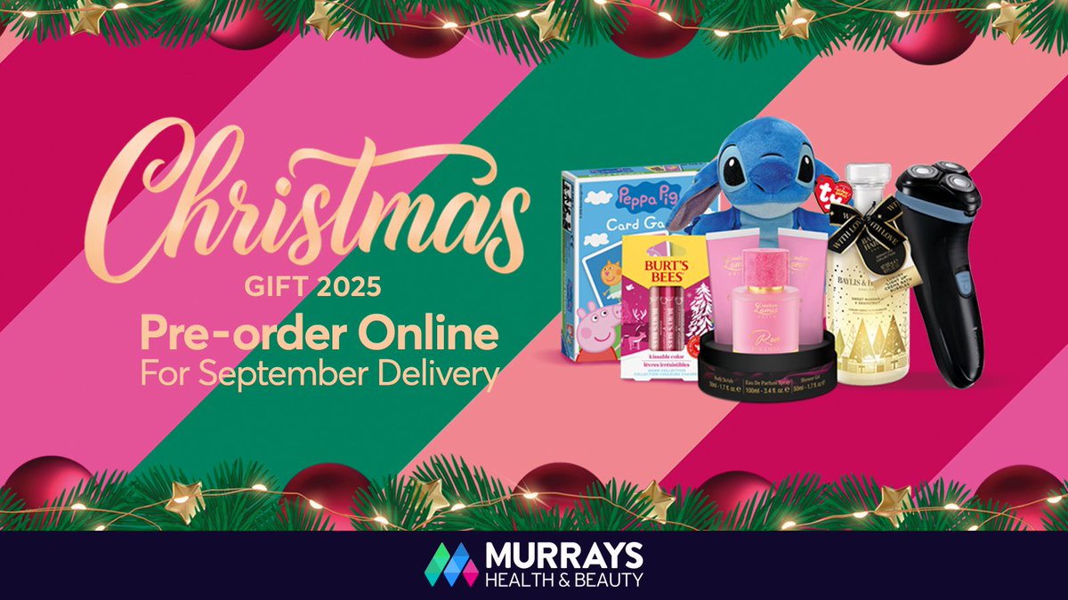 Our 2025 Christmas Gift Range is now live! 🎁
Pre-order for Sept delivery with new sets from Baylis &amp; Harding, Bubble T, 7th Heaven &amp; Technic—plus new brands like Burt’s Bees, Tree Hut &amp; Remington.
Order online or via your Murrays Territory Manager.