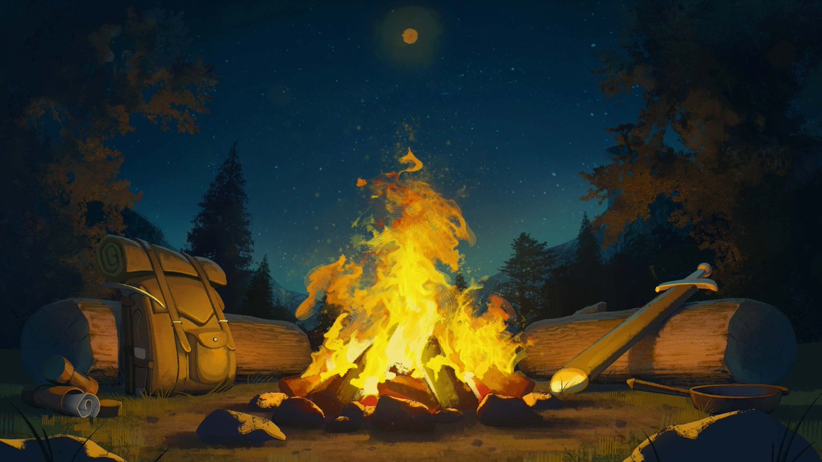 CreativeKrysta's tweet photo. Feel free to take a moment and rest at this campfire with me before journeying further into your crazy Monday.
Here those crickets and crackling of the fire. No worries, only warmth on your face and the cool night air on your back. https://t.co/gi2vpMDL0v