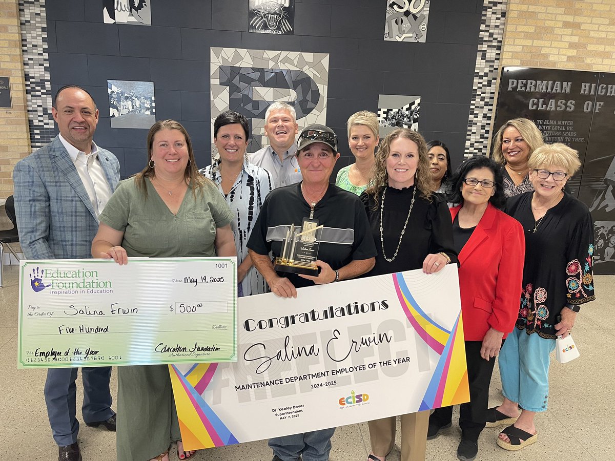 Ector County ISD (@ectorcountyisd) on Twitter photo Weāre at <a href="/Permian_GoMOJO/">Permian High School</a> with Christy Erwin our Maintenance Department Employee of the Year! Congratulations! #ECISDproud #TeamECISD Weāre at <a href="/Permian_GoMOJO/">Permian High School</a> with Christy Erwin our Maintenance Department Employee of the Year! Congratulations! #ECISDproud #TeamECISD