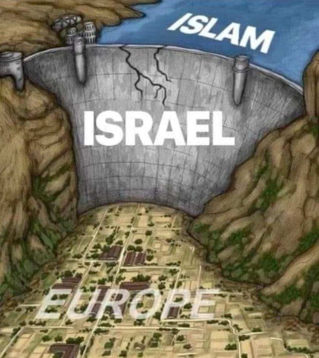 CarlosPazC2021's tweet photo. Esta imagen, tantas veces difundida, es falsa y cargante. Europa ni necesita a Israel, ni el islam es nuestro enemigo sino el islamismo. Un islamismo que no podría explicarse precisamente sin la ayuda y el sostenimiento de Israel. Pero claro, poderoso caballero es don dinero. https://t.co/lgkr04bUa6