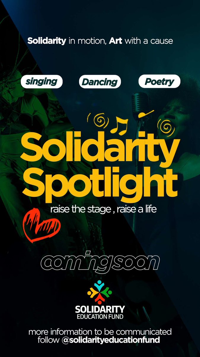 SEFVoices's tweet photo. 🎤🌟 Solidarity Spotlight is coming!
Singing. Dancing. Poetry.
Art with a cause—raise the stage, raise a life.
#SolidaritySpotlight #SEF https://t.co/BcaGVXCItR