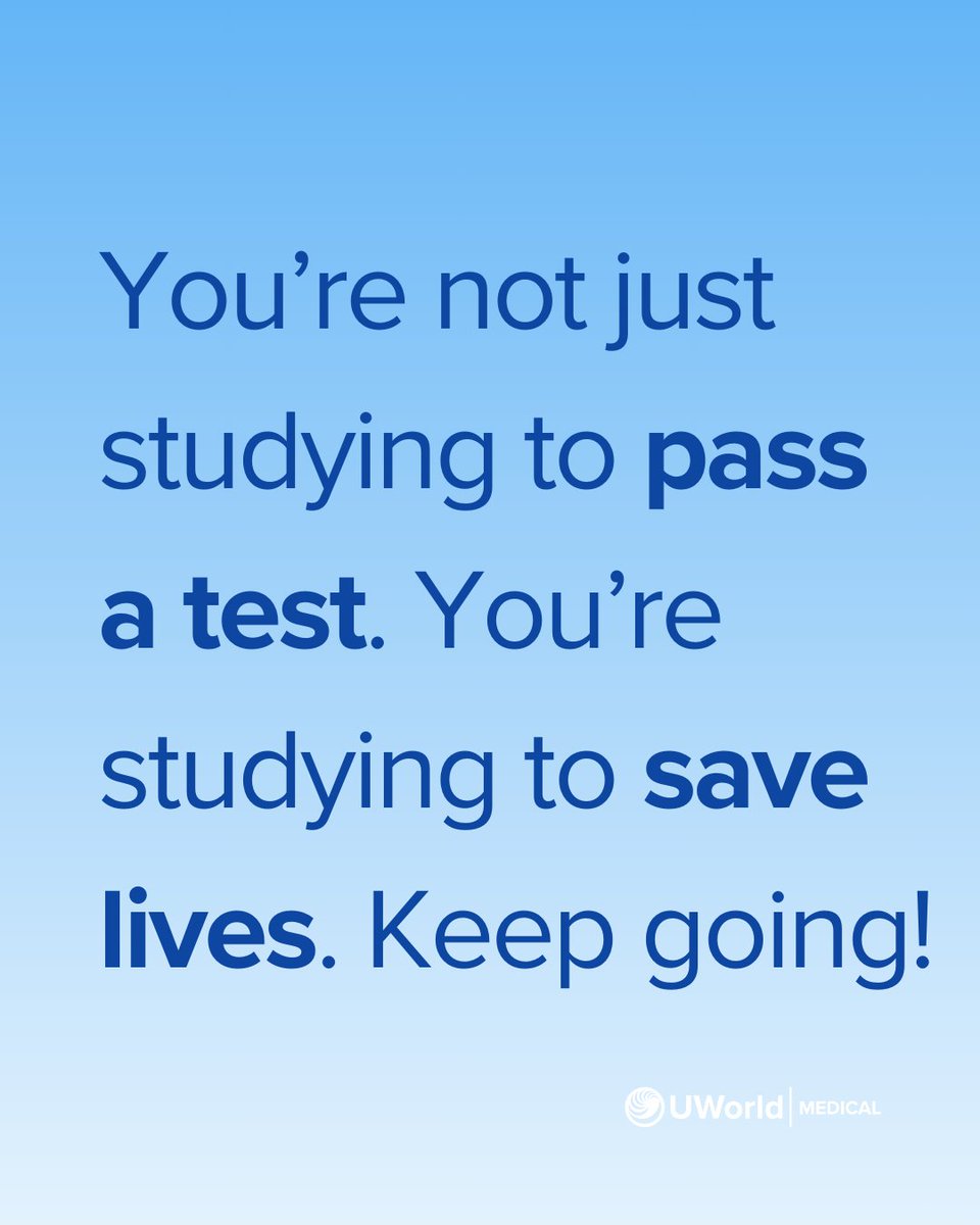 Future patients are counting on you—so keep going. You’ve got this!
#motivationmonday #uworldmedical #medstudent