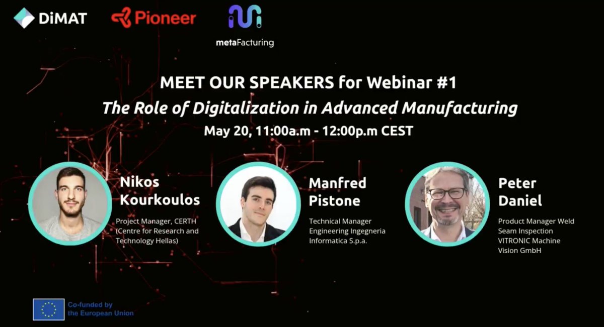 And yes.. It's tomorrow! 💪 

With a last-minute twist in our speaker lineup, we can't wait for the first webinar of the '#NextGenMaterials -Europe’s Digital Manufacturing Leap' series.

Register now ➡️ f6s.com/the-role-of-di….
