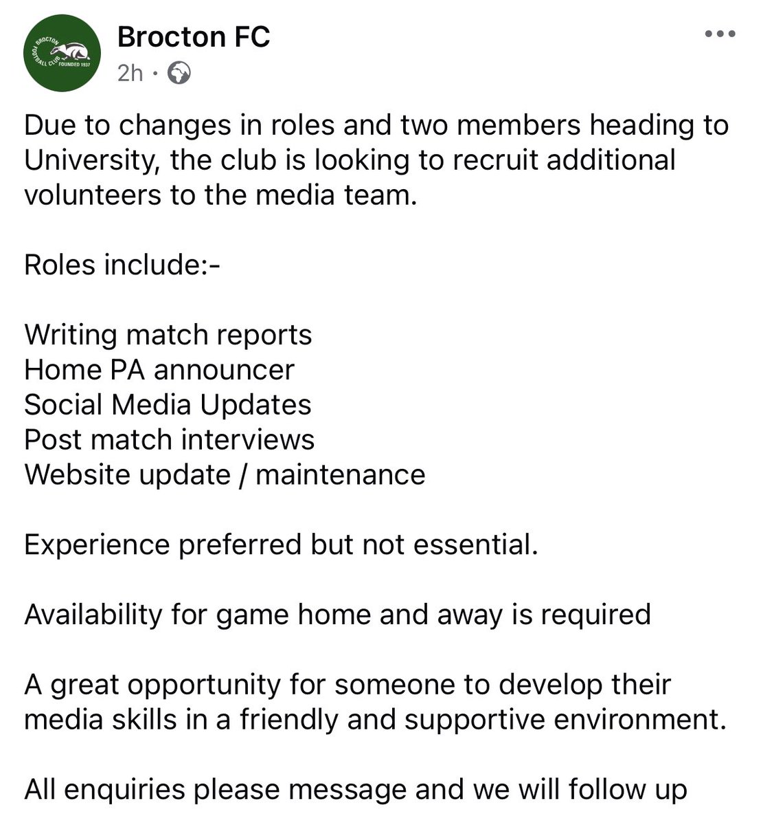 Brocton FC tweet media