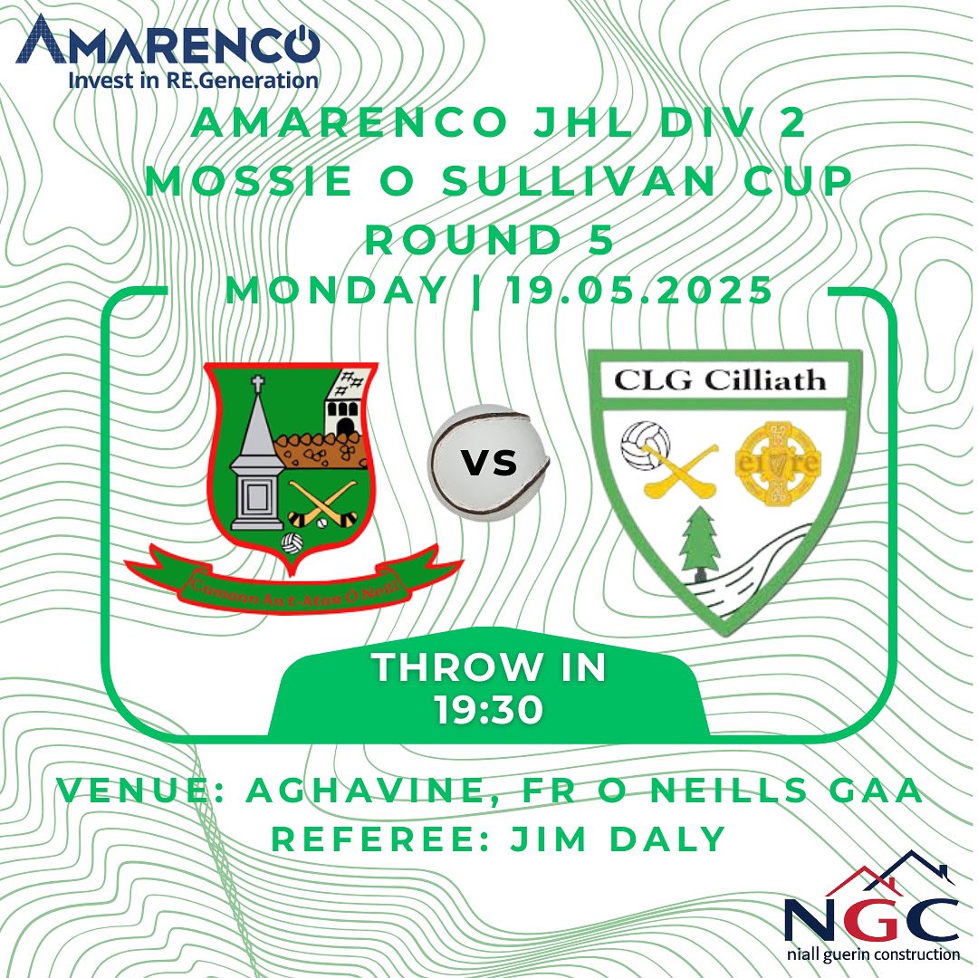 Killeagh GAA (@killeaghgaa) on Twitter photo Our Junior Bs are out tonight in Aghavine, they play <a href="/FrONeillsGAA/">Fr. O'Neills GAA Club</a> in the 5th round of the East Cork div2 hurling league. Best of luck to the lads. #cilliathabú 🟩⬜️ Our Junior Bs are out tonight in Aghavine, they play <a href="/FrONeillsGAA/">Fr. O'Neills GAA Club</a> in the 5th round of the East Cork div2 hurling league. Best of luck to the lads. #cilliathabú 🟩⬜️