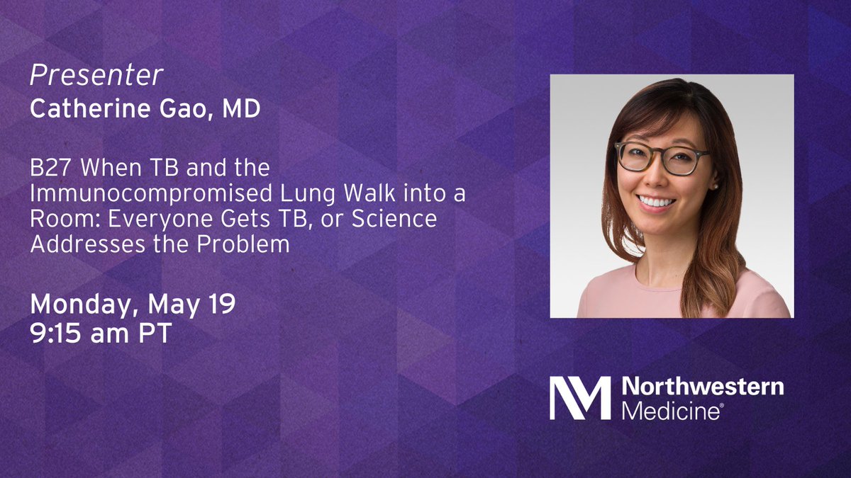 NM_Lung's tweet photo. Join Catherine Gao, MD (@CatGaoHow), at #ATS2025 for her session, “When TB and the Immunocompromised Lung Walk into a Room: Everyone Gets TB, or Science Addresses the Problem.” @atscommunity #ATS2025 #NMatATS See full schedule here: https://t.co/8N1bSPNSaC https://t.co/1dGjdpzTlN