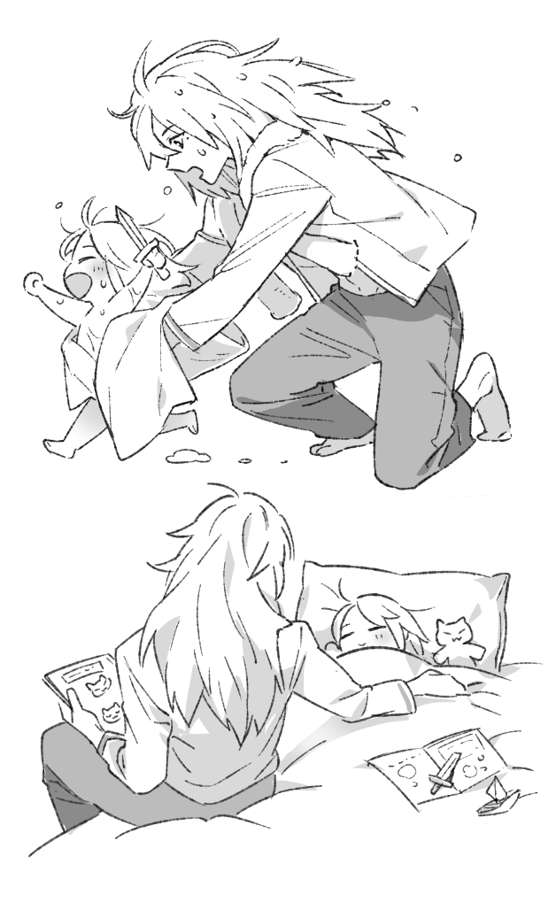 （親子っぽい）師弟の絵