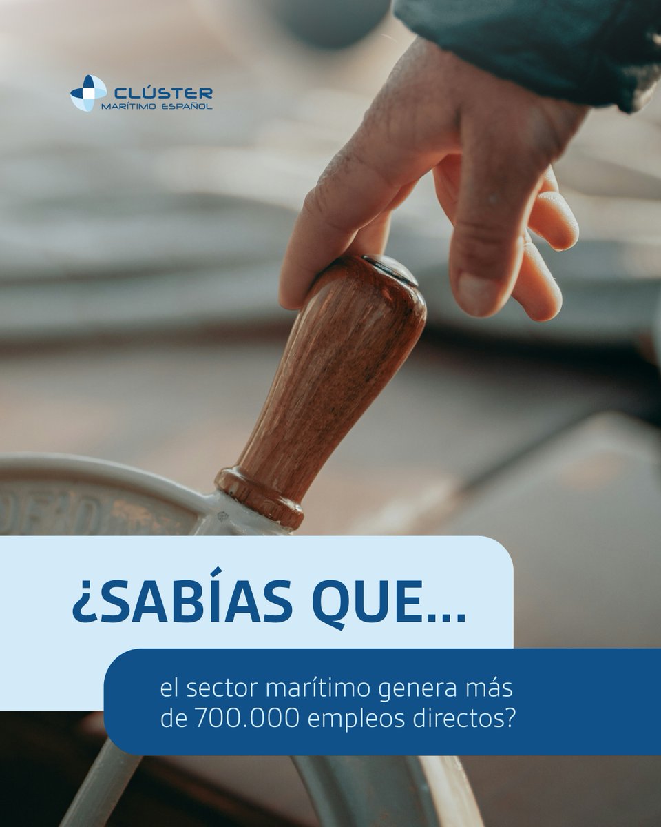 ClusterMaritimo's tweet photo. 🤩¿Sabías que el sector marítimo en España genera más de 700.000 empleos directos? https://t.co/P7Nf66a4Xr