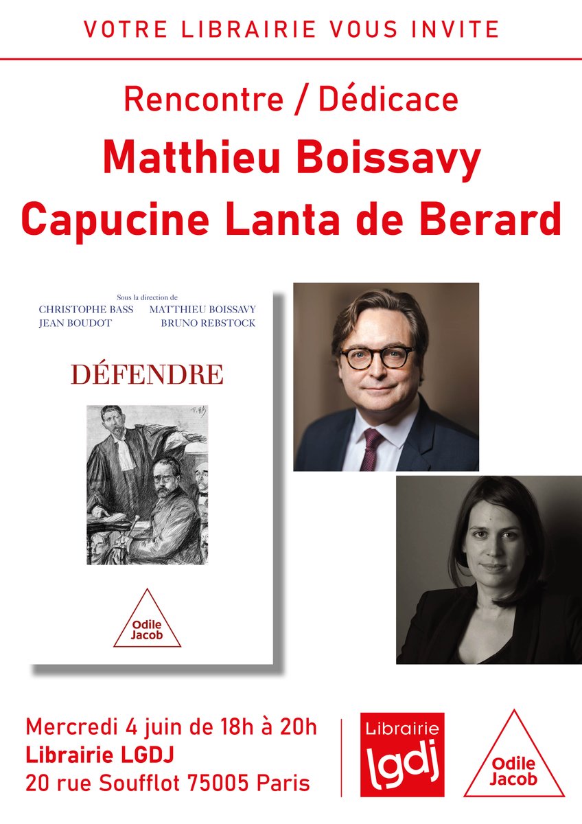 librairieLGDJ's tweet photo. ÉVÉNEMENT 📕📆💥  Mercredi 4 juin, de 18h à 20h. 
A vos agendas ! #Justice #avocat #Procès https://t.co/jGIUfIhMbr