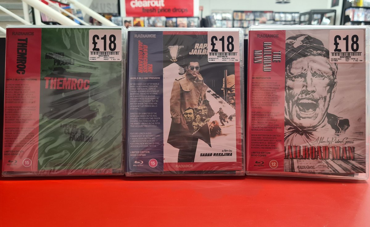 New this week from <a href="/FilmsRadiance/">Radiance Films</a> to add to your collection

Themroc 
The Railroad Man
The Rapacious Jailbreaker