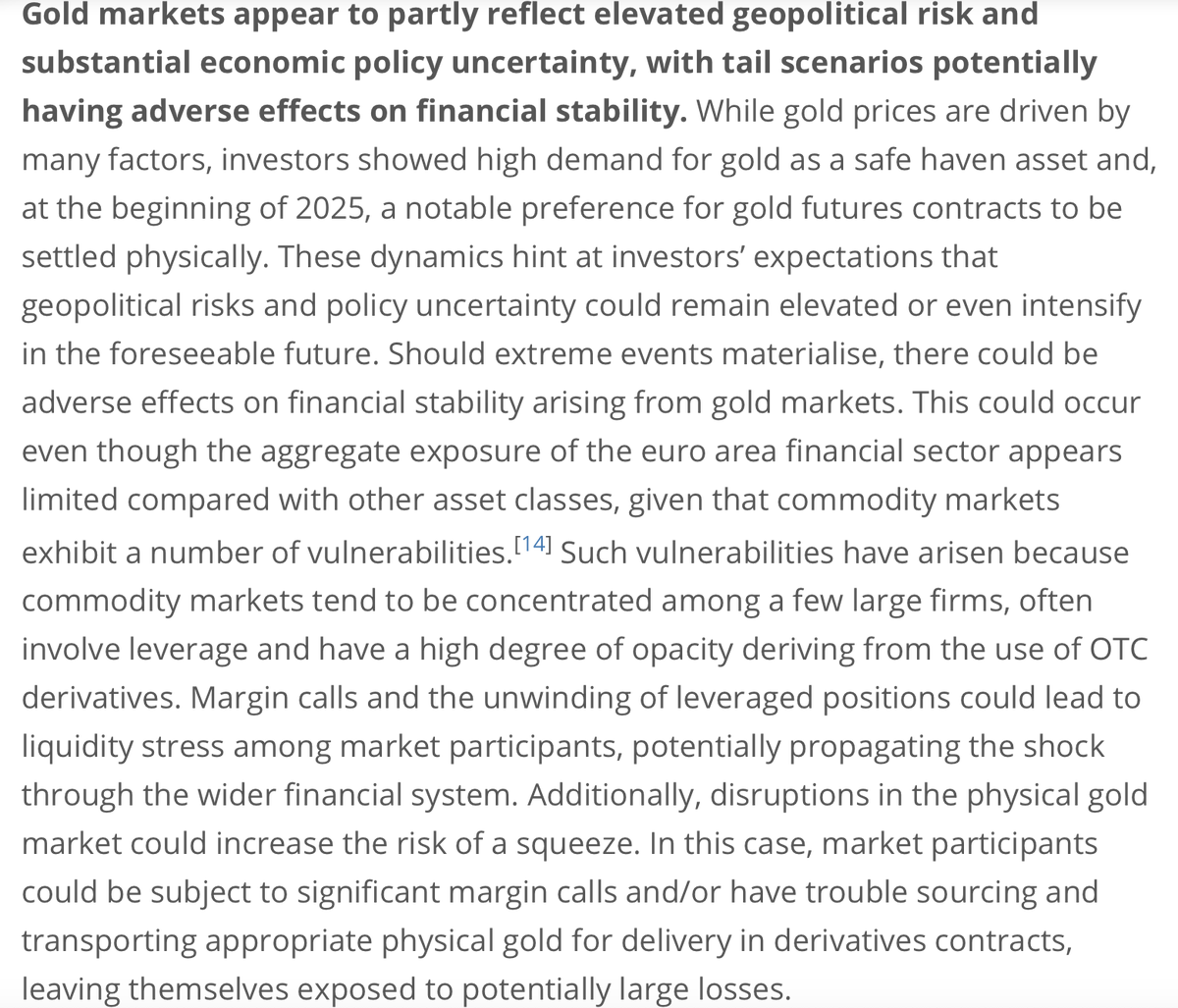 TFMetals's tweet image. Very, VERY interesting note on the gold market today from the ECB.
You should be certain to read this....the full link and not just the screenshot below.
ecb.europa.eu/press/financia…