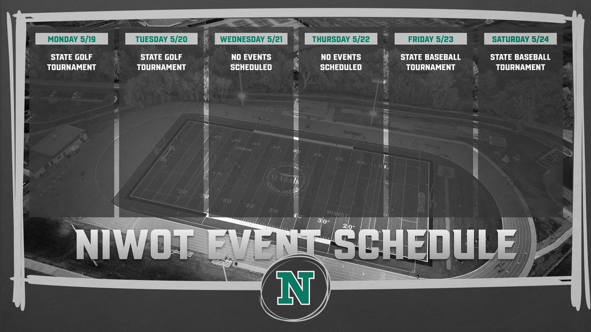 Niwot Athletics (@niwotathletics) on Twitter photo Niwot Event Schedule Week of 5-19. <a href="/lefthandvc/">Left Hand Valley Courier</a> <a href="/BoCoPreps/">BoCoPreps</a> <a href="/NiwotHS/">Niwot High School</a> <a href="/goSVVSD/">Chase McBride</a> <a href="/NiwotBoosters/">Niwot HS Boosters</a> #StVrainStorm Niwot Event Schedule Week of 5-19. <a href="/lefthandvc/">Left Hand Valley Courier</a> <a href="/BoCoPreps/">BoCoPreps</a> <a href="/NiwotHS/">Niwot High School</a> <a href="/goSVVSD/">Chase McBride</a> <a href="/NiwotBoosters/">Niwot HS Boosters</a> #StVrainStorm