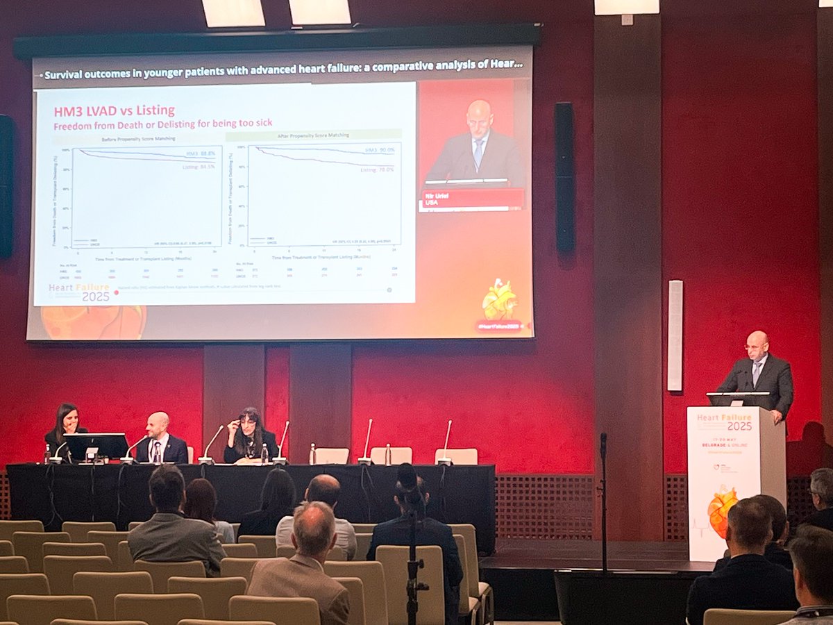 Abbott Cardiovascular (@abbottcardio) on Twitter photo 🚨LATE-BREAKING DATA this weekend at #HeartFailure2025.
<a href="/NirUrielMD/">Nir Uriel, MD MSc</a> presented a comparative analysis on 2-year survival outcomes for #HeartMate3 LVAD and HTx patients <50 showing a 12% reduced mortality when measured from time of HM3 implant compared to death or delisting from 🚨LATE-BREAKING DATA this weekend at #HeartFailure2025.
<a href="/NirUrielMD/">Nir Uriel, MD MSc</a> presented a comparative analysis on 2-year survival outcomes for #HeartMate3 LVAD and HTx patients <50 showing a 12% reduced mortality when measured from time of HM3 implant compared to death or delisting from