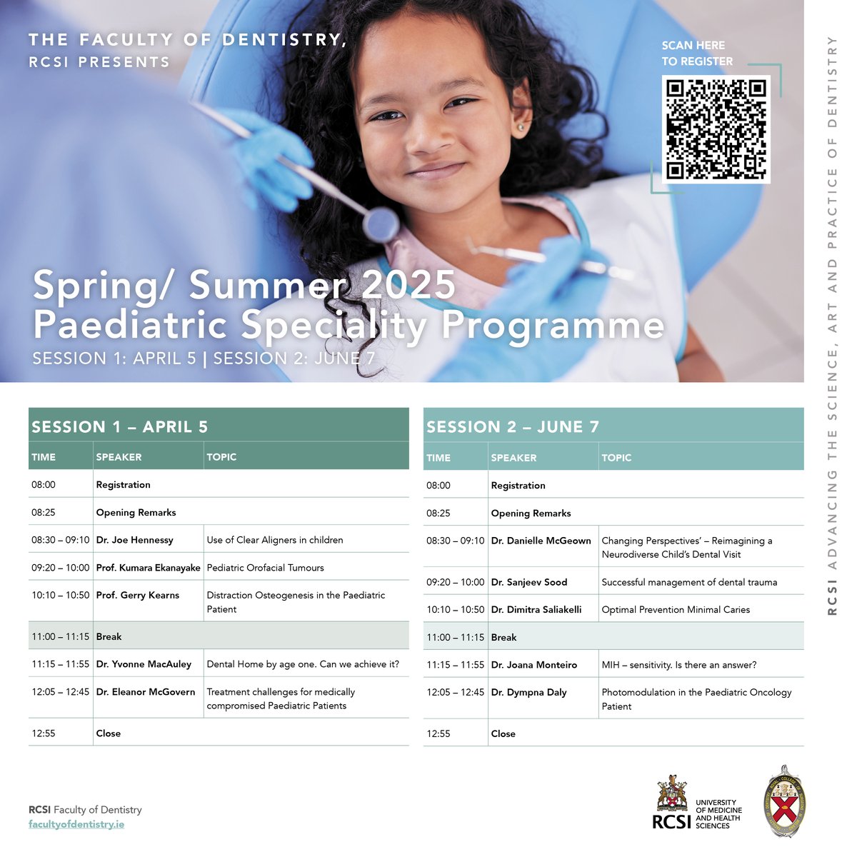 Don’t miss out! Our Paediatric Dentistry Programme, held in-person at RCSI offers valuable learning experiences and an opportunity to interact with likeminded colleagues. Sign up today! facultyofdentistry.ie/courses