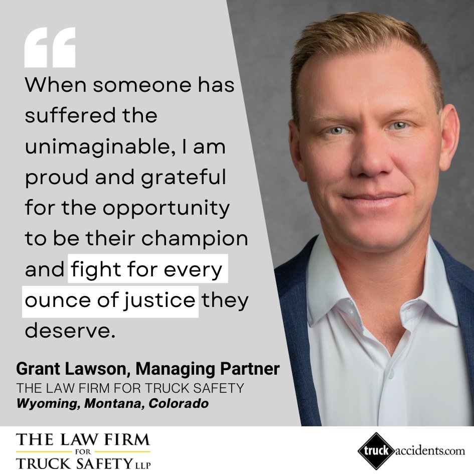 Justice isn’t just our job—it’s our calling.

Managing Partner Grant Lawson fights for those harmed by unsafe truck drivers, holding companies accountable and pushing for safer roads. #TruckSafetyFirm #PowerStatement #OurAttorneys

okt.to/R2Hfiq