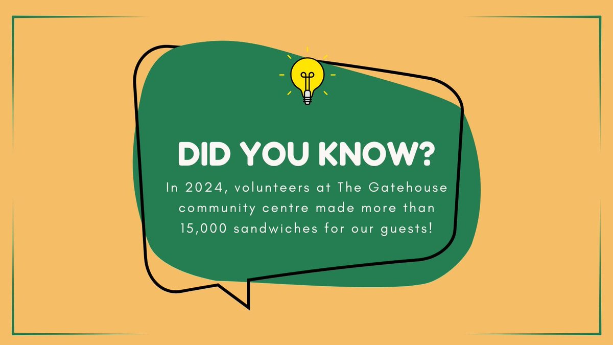 GatehouseOxford's tweet photo. 🥪 ...  and that's enough to stretch the length of a football field - twice! 🍴Making 15,000 sandwiches takes a lot of work - and a lot of help. Check out our website to find out more about how you can support us! #homelessawareness #didyouknow #homelessoxford https://t.co/QtBDVNoBno