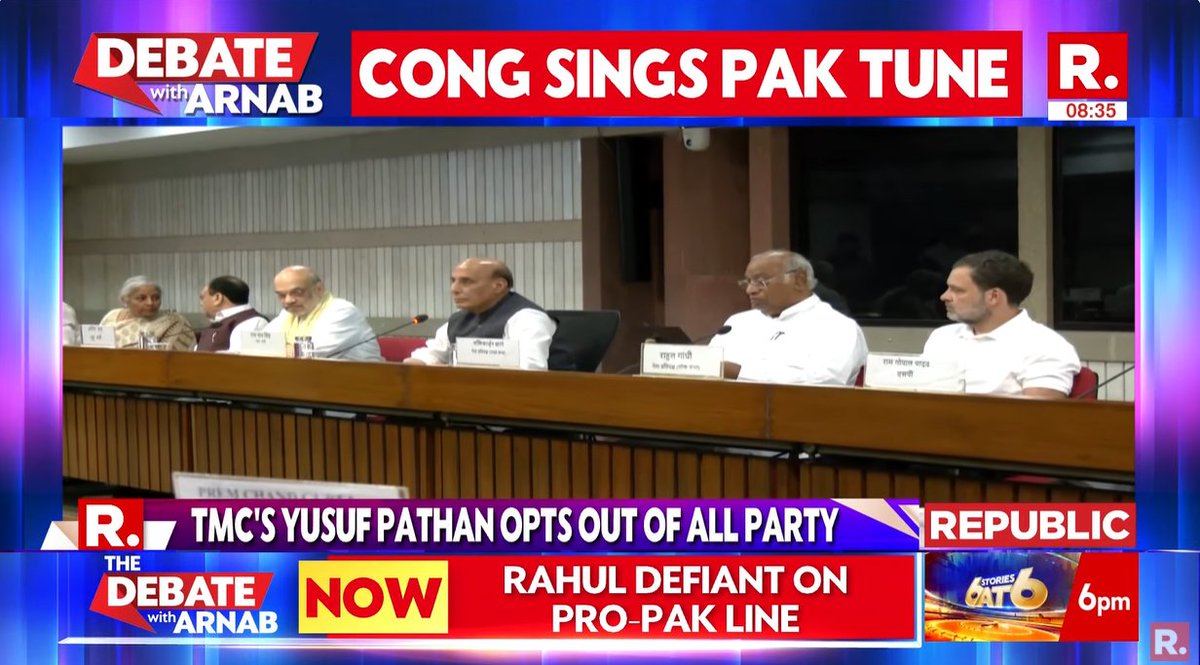 republic's tweet photo. #ProPakRahul | Can questions on Air Force losses be politically loaded?
#SuperprimetimeMax with Arnab is now #LIVE, on-air, and online. Tune in and fire in your views - https://t.co/TV7Jhd6TZR
#RahulGandhi #MEAOnRahulRemarks #IndiaFighterJets #RahulAtItAgain #OperationSindoor #NationForForces #IndiaPakistan #PakistanIndiaTensions #NationFirst