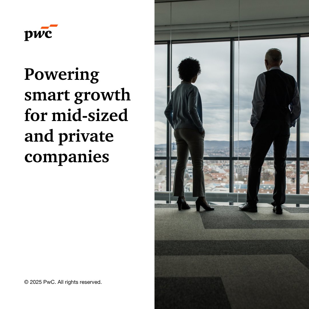 StephenGWright3's tweet photo. Streamline operations. Gain insights. Focus on growth. 

PwC’s managed services help private and mid-sized companies work smarter—without the cost of scaling your team. https://t.co/pd0365HFSx 

#PwCPrivate #PwCInsights #PrivateCompanies https://t.co/KbRxs8nbJR
