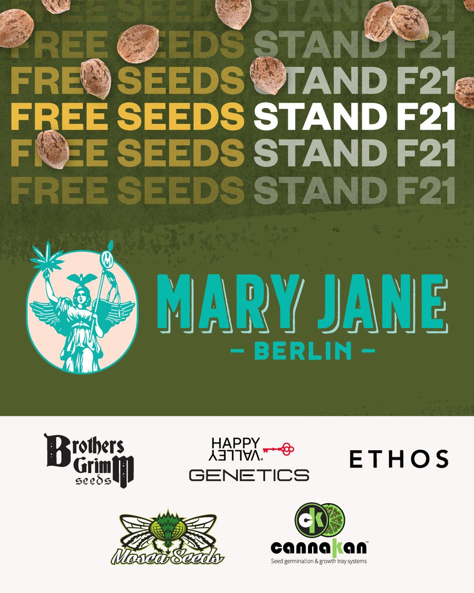 SeedsmanSeeds's tweet image. Seedsman is heading to Mary Jane Berlin 2025, and you’re invited. 🇩🇪😎

📍 Where: Messe Berlin – Halle 22, Stand F21
📅 When: June 19–22, 2025