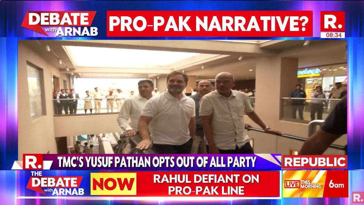 republic's tweet photo. #ProPakRahul | Does India need enemies when leaders question within?
#SuperprimetimeMax with Arnab is now #LIVE, on-air, and online. Tune in and fire in your views - https://t.co/TV7Jhd6TZR
#RahulGandhi #MEAOnRahulRemarks #IndiaFighterJets #RahulAtItAgain #OperationSindoor #NationForForces #IndiaPakistan #PakistanIndiaTensions #NationFirst