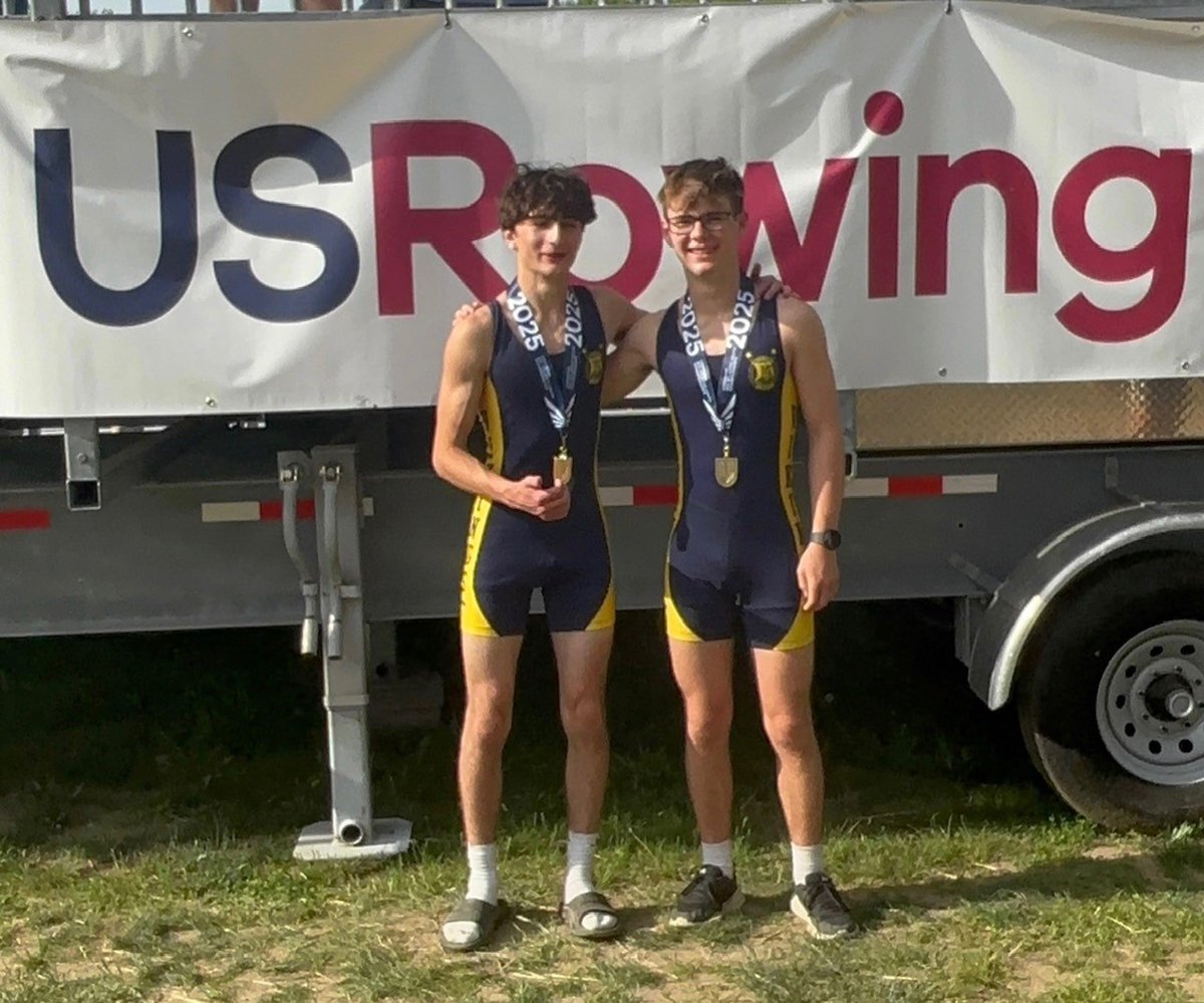 Congrats to our '25 Crew team!
Kevin Shuler &amp; Trevan Linney won gold in 2V Men’s Sculling Double.
Zach Robbins won bronze in U17 Single Scull &amp; is headed to the National Championships in Sarasota, Florida.
2nd straight year &amp; 4th in six years UM has been represented at Nationals.