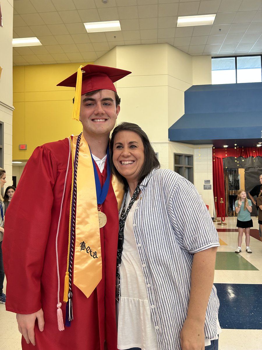 Honor Graduate Jacob Posey gave his Golden Apple to TOES Music Teacher and his mom, Mrs. Jodi Posey.
"She is constantly teaching me valuable life lessons and encourages me to be the best person I can be. I know she is always there to cheer me on. She is the best mom."