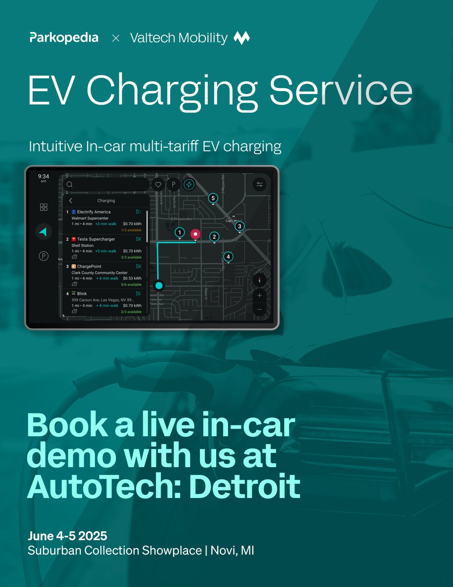 Tired of the EV charging maze? 🔌 Parkopedia and <a href="/valtechmobility/">Valtech Mobility</a> have an in-car solution that makes finding, comparing and paying for charging effortless. ⚡
️
Catch our live demo at #AutoTech2025: hubs.ly/Q03n7_Jv0