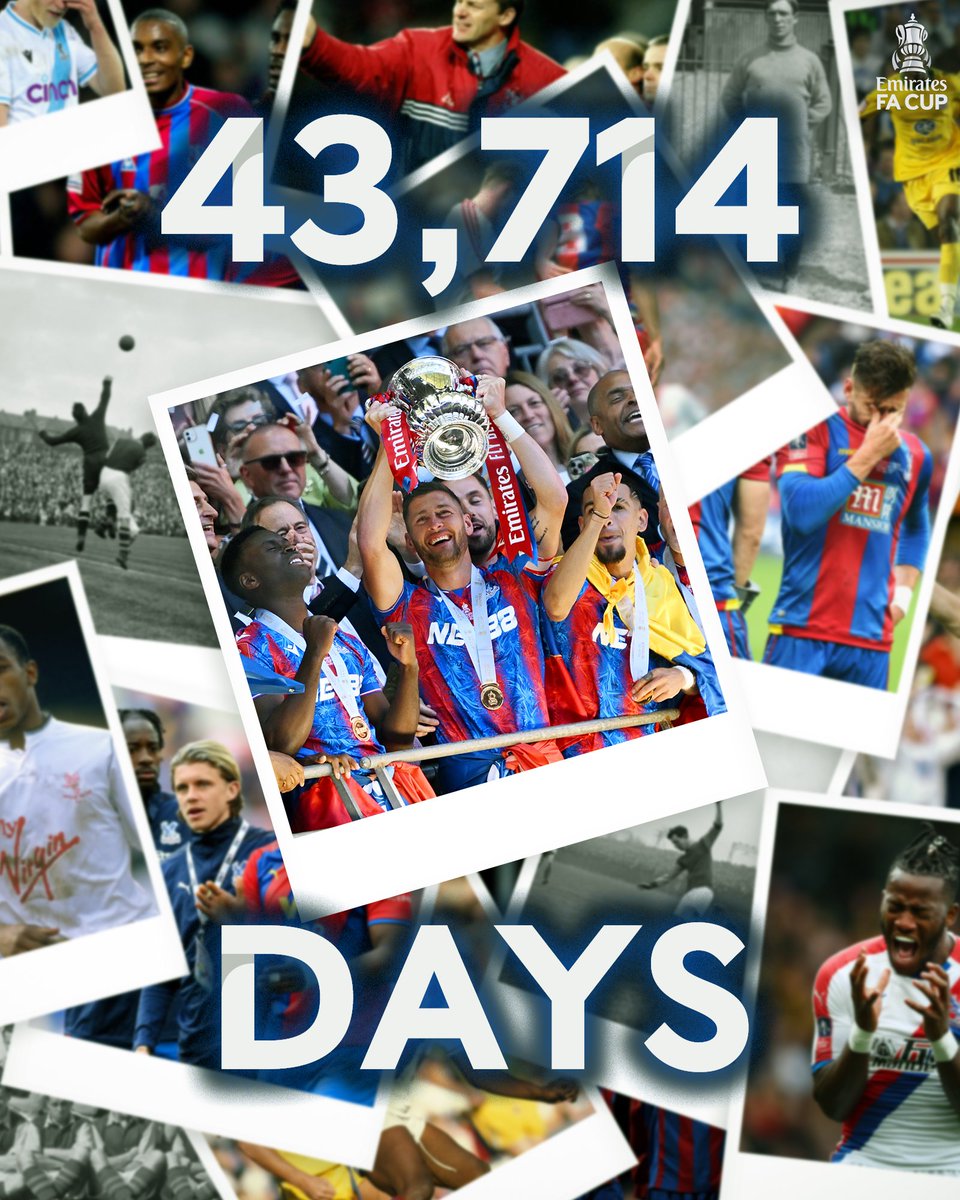 EmiratesFACup's tweet image. Worth the wait ❤️

@CPFC had gone 43,714 days before they won their first major trophy, the #EmiratesFACup 🏆