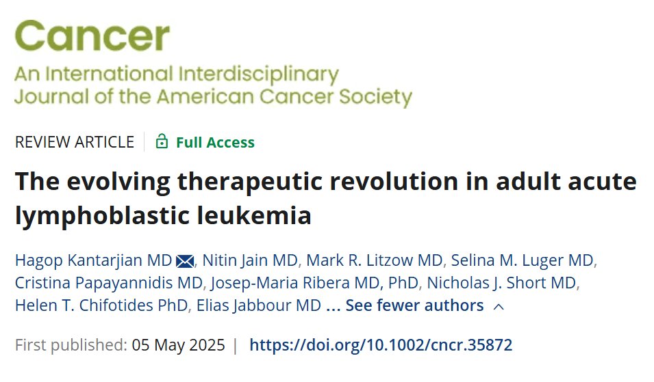 ACS Journal Cancer (@journalcancer) on Twitter photo The past decade has witnessed remarkable advances in deciphering the pathophysiology of acute lymphoblastic leukemia (ALL) and in developing novel targeted therapies. Revisit this comprehensive review by <a href="/DrHKantarjian/">Hagop Kantarjian,MD</a> et al: acsjournals.onlinelibrary.wiley.com/doi/10.1002/cn… <a href="/OncoAlert/">OncoAlert</a> #LeuSM The past decade has witnessed remarkable advances in deciphering the pathophysiology of acute lymphoblastic leukemia (ALL) and in developing novel targeted therapies. Revisit this comprehensive review by <a href="/DrHKantarjian/">Hagop Kantarjian,MD</a> et al: acsjournals.onlinelibrary.wiley.com/doi/10.1002/cn… <a href="/OncoAlert/">OncoAlert</a> #LeuSM