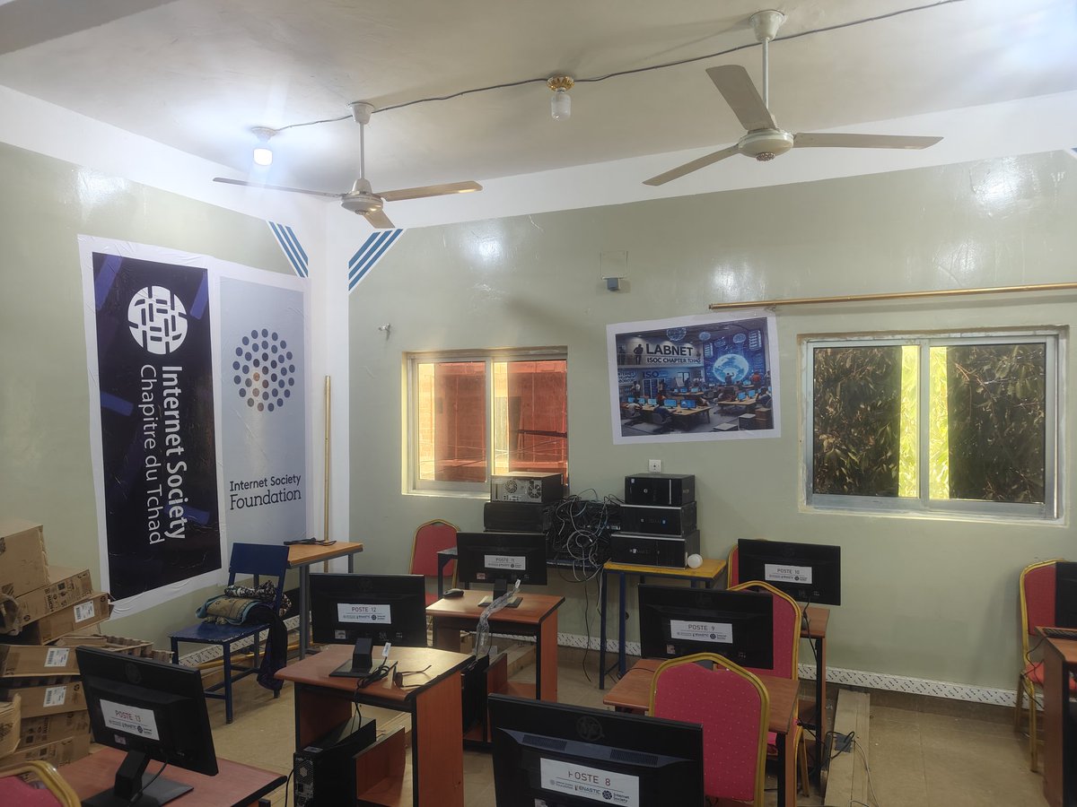 ISOC-TCHAD (@isocchad) on Twitter photo Installation effective du #LabNet d'@ISOC_Tchad, financée par la <a href="/ISOC_Foundation/">Internet Society Foundation</a>. Restez connectés pour le lancement officiel ! #InternetSociety #Tchad #InnovationNumérique
<a href="/internetsociety/">Internet Society</a> <a href="/ISOC_Foundation/">Internet Society Foundation</a> Installation effective du #LabNet d'@ISOC_Tchad, financée par la <a href="/ISOC_Foundation/">Internet Society Foundation</a>. Restez connectés pour le lancement officiel ! #InternetSociety #Tchad #InnovationNumérique
<a href="/internetsociety/">Internet Society</a> <a href="/ISOC_Foundation/">Internet Society Foundation</a>
