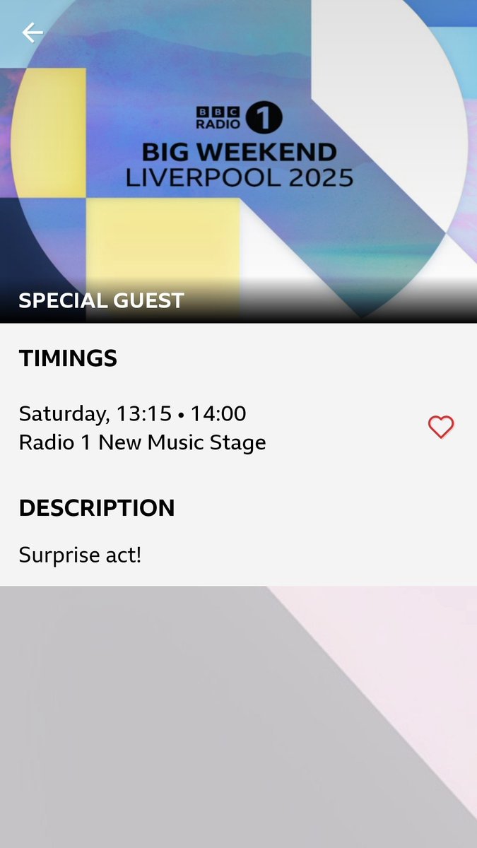 Lisa higham (@looobeyloo) on Twitter photo Any guesses who's the special guest 👀 at the <a href="/r1bigweekend/">R1 Big Weekend</a> #BigWeekendLiverpool #BBCRadio1 #BBC1BigWeekend Any guesses who's the special guest 👀 at the <a href="/r1bigweekend/">R1 Big Weekend</a> #BigWeekendLiverpool #BBCRadio1 #BBC1BigWeekend