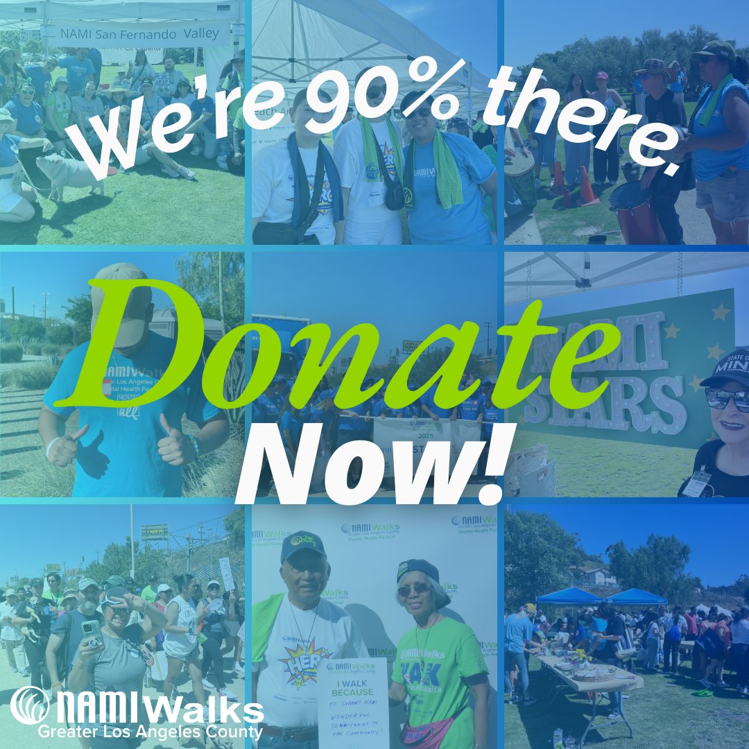 NAMIGLAC's tweet image. The #NAMIWalks Mental Health Festival may be over, but we've got one last step to reach our goal! 

Every dollar helps fund resources that bring hope to our community.💚

DONATE TODAY!👇
NAMIWalks.org/LA 

#laststep #mentalillness #goal #NAMI